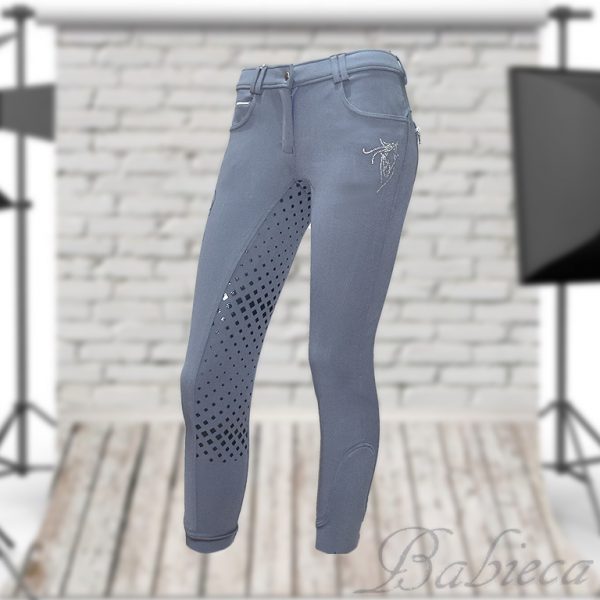 Babieca Breeches Shine Diamond Gris-Plata Full Grip