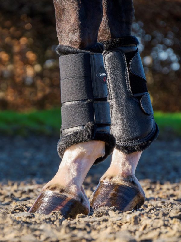 Fleece Lined Brushing Boots Black