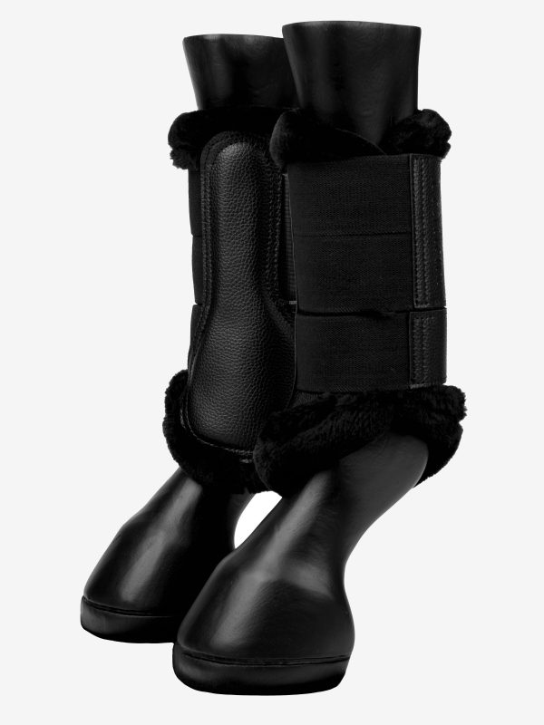 Fleece Edged Mesh Brushing Boots Black