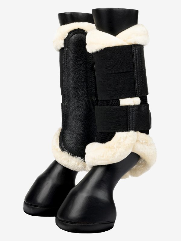 Fleece Edged Mesh Brushing Boots Black/Natural