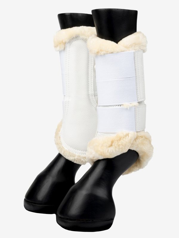 Fleece Edged Mesh Brushing Boots White