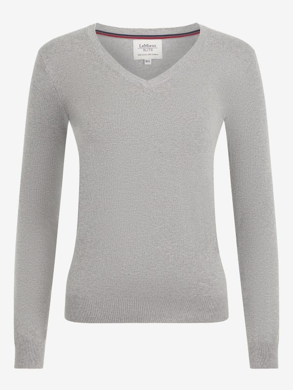 Ladies Elite V-Neck Jumper Grey