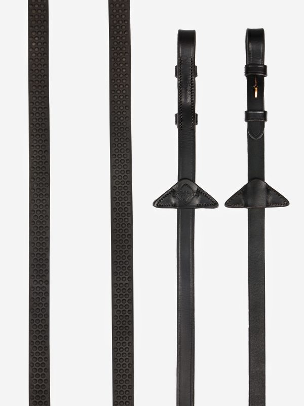 Soft Rubber Reins Brown/Brass