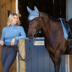 Suede Dressage Square Ice Blue