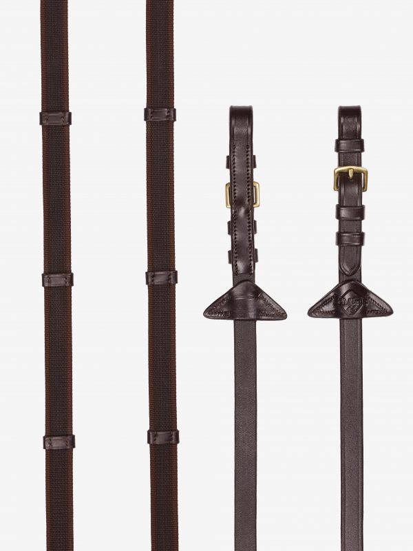 Rubber Grip Continental Reins Havana/Brass