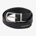 Debossed Leather Belt Black