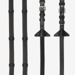 Soft Rubber Reins with Stoppers Black/Silver