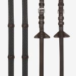 Soft Rubber Reins with Stoppers Havana/Silver
