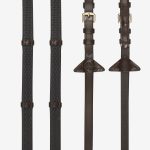 Soft Rubber Reins with Stoppers Havana/Brass