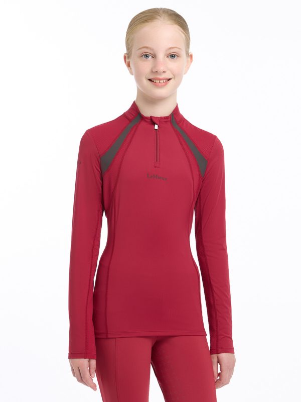 Young Rider Mia Mesh Base Layer Ember