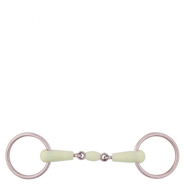 BR Articulación Doble Loose Ring Snaffle Apple Mouth 18 mm