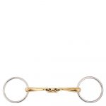 BR Articulación Doble Loose Ring Snaffle Slightly Curved Soft Contact 14 mm
