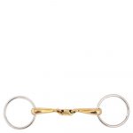 BR Articulación Doble Loose Ring Snaffle Slightly Curved Soft Contact 16 mm
