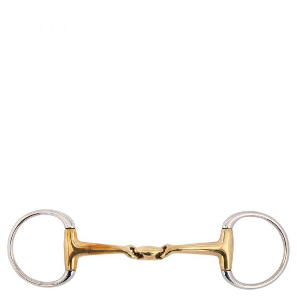BR Articulación Doble Eggbutt Snaffle Slightly Curved Soft Contact 14 mm