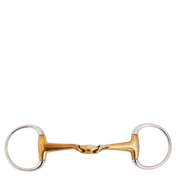 BR Articulación Doble Eggbutt Snaffle Slightly Curved Soft Contact 16 mm