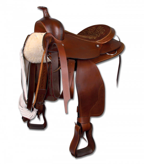 Silla Western marrón para caballos grandes, 16"/ 40 cm NA