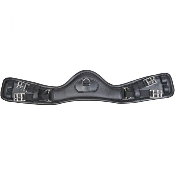 HKM Cincha de cuero -Dressage Anatomic- elástica
