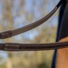 Rubber Half lined Reins Brown/Brass - Imagen 2