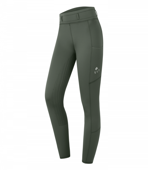 Leggins de equitación térmicos Ella oliva oscuro