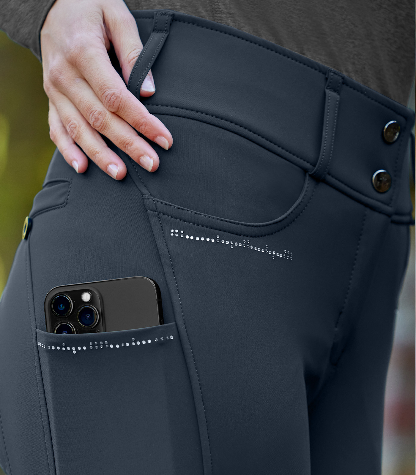 Pantalones de equitación Mathilda Glam High Waist azul intenso - Imagen 6