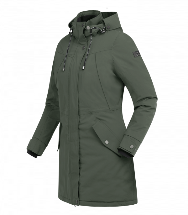 Parka de equitación de invierno de rendimiento Ontario oliva oscuro