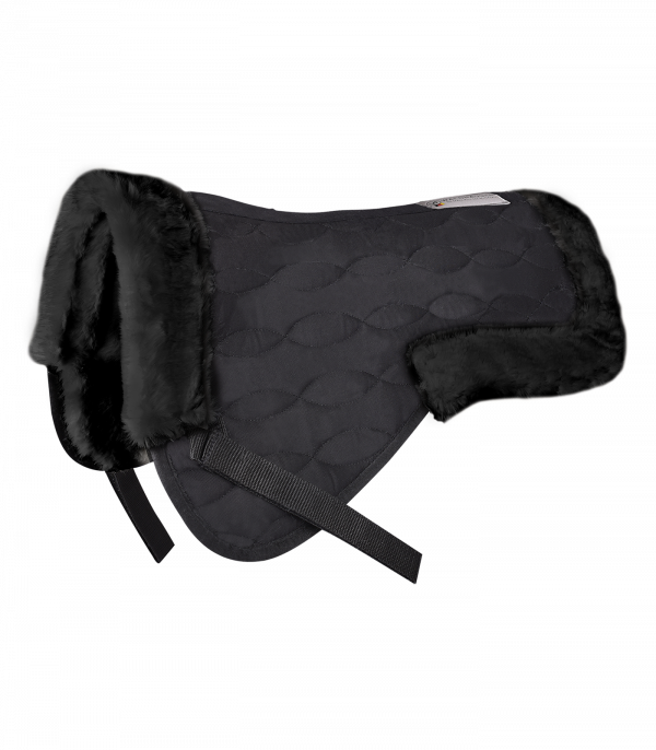 Almohadilla de borreguito sintético para mantilla negro/negro