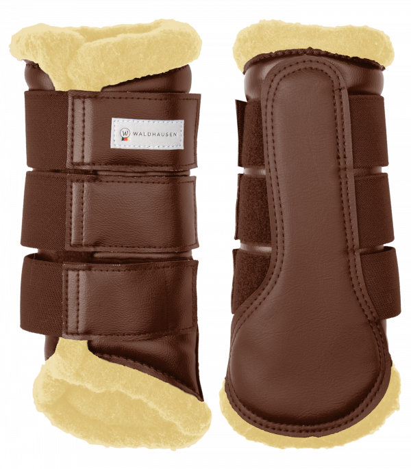 Protectores delanteros de caña para doma clásica Soft marrón/beige