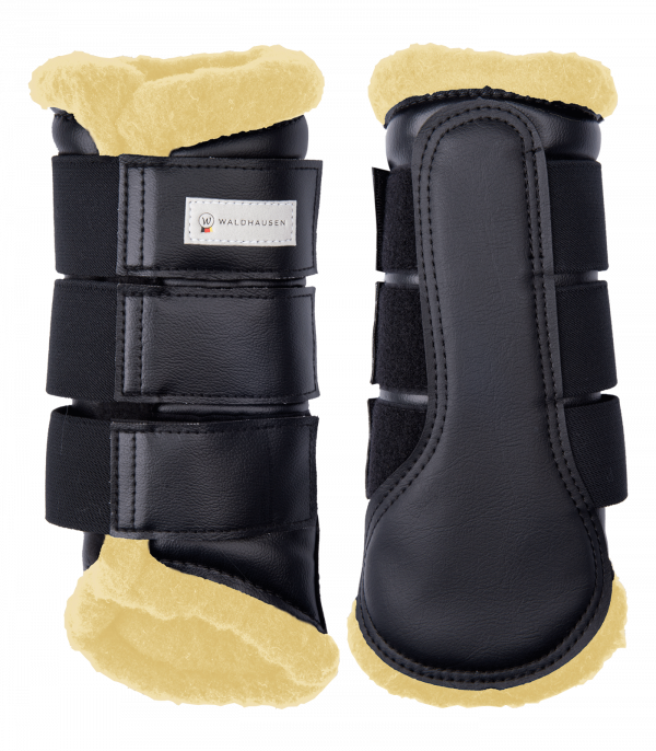 Protectores delanteros de caña para doma clásica Soft negro/beige