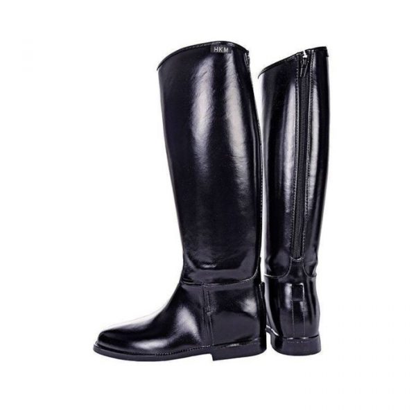 HKM Botas de montar niños, cortas y estrechas con crem