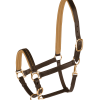 Cabezada de cuero Diamond STAR marrón/oro - Imagen 3