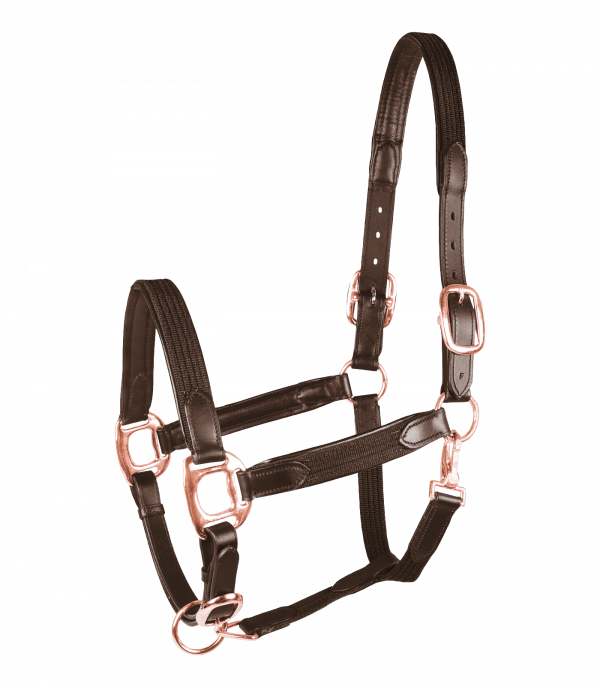 Cabezada STAR MIX marrón/oro rosa