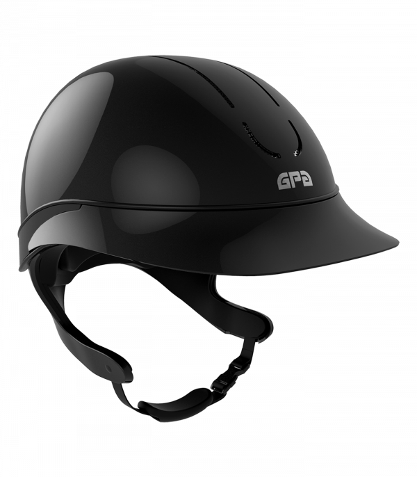 Casco de equitación Global Speed Air TLS de GPA negro brillante