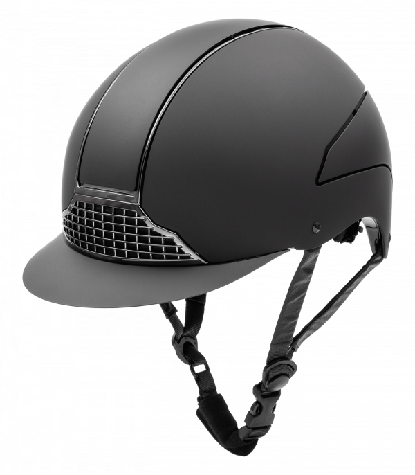 Casco de equitación H24 cromo de SWING negro mate
