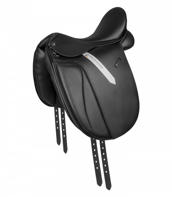 Silla de montar de doma clásica Premium, piel negro
