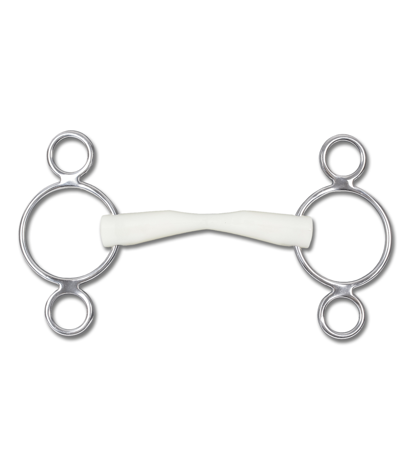 Filete de cañón entero con 3 anillas HAPPY MOUTH Tamaño: 13,5 cm