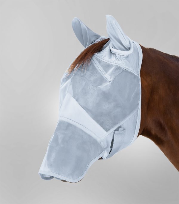 Mosquero PREMIUM con protección para orejas y nariz gris plata