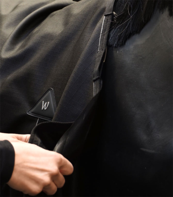 Manta para exterior NORDIC, High Neck, Light azul noche - Imagen 2