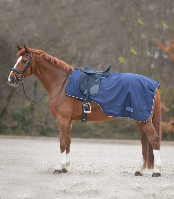 COMFORT Manta para lluvia con abertura para la silla de montar azul noche