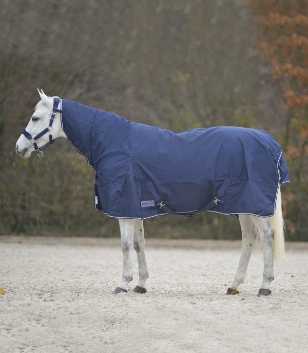 Manta para la lluvia COMFORT con cuello azul noche