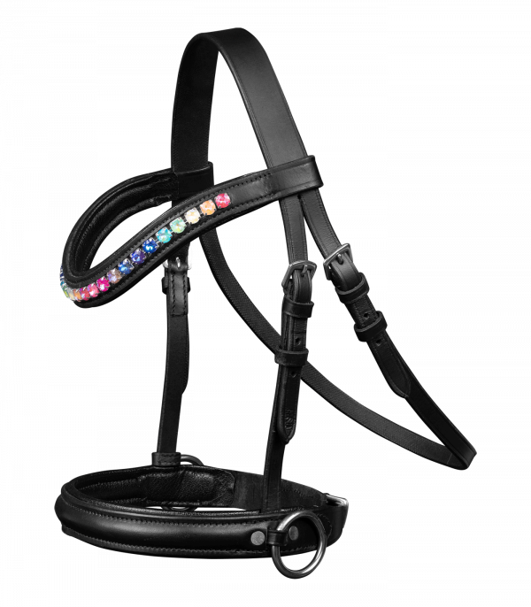 Brida decorativa para caballo de madera negro