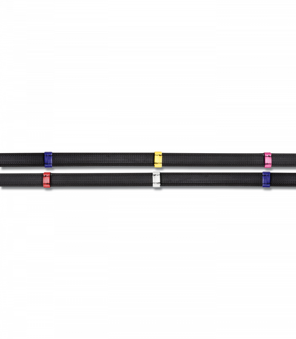 Riendas antideslizamiento Waldhausen, con cintillas de colores negro