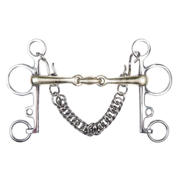 HKM Bocado pelham de plata alemana, 16 mm