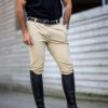 Mens Elite Classic Pleated Breeches Beige - Imagen 3