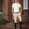 Mens Elite Classic Pleated Breeches Beige - Imagen 2