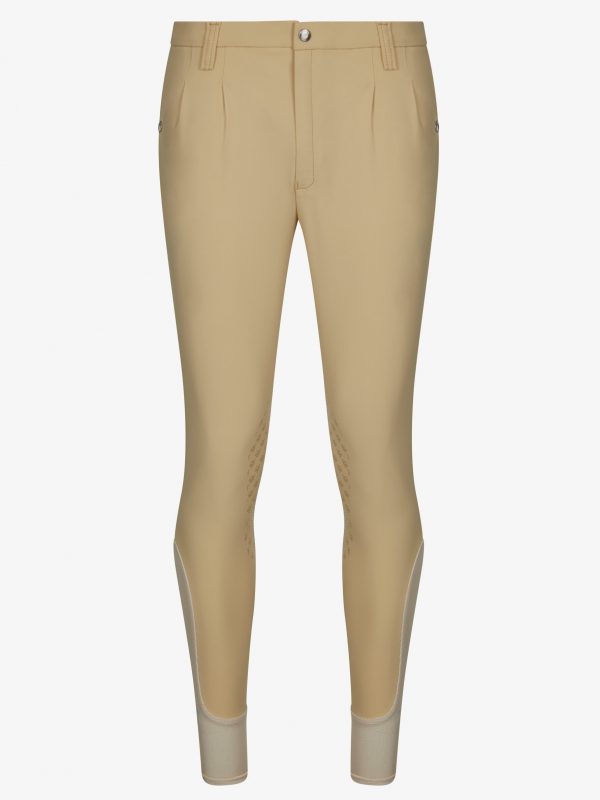Mens Elite Classic Pleated Breeches Beige
