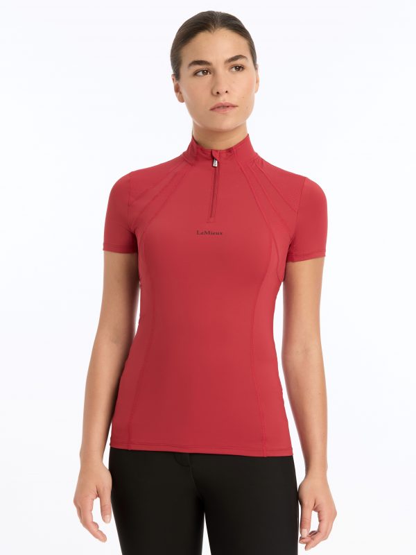 Mia Mesh Short Sleeve Base Layer Chilli