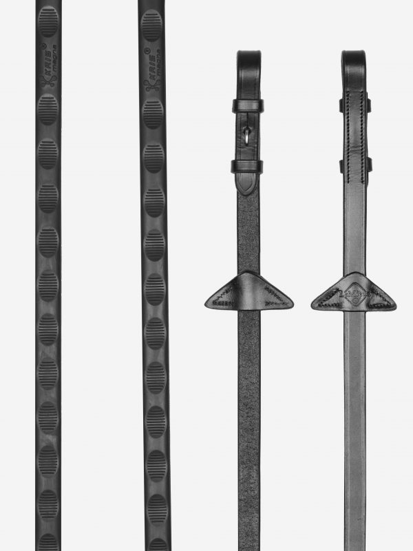 Magna Grip Rubber Reins Black/Silver
