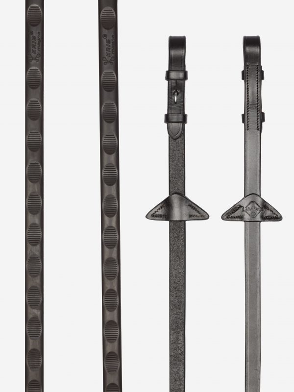 Magna Grip Rubber Reins Brown/Silver