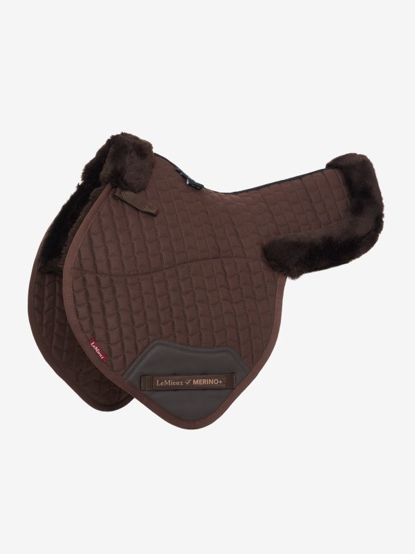 Merino+ Half Lined Close Contact Numnah Brown/Brown