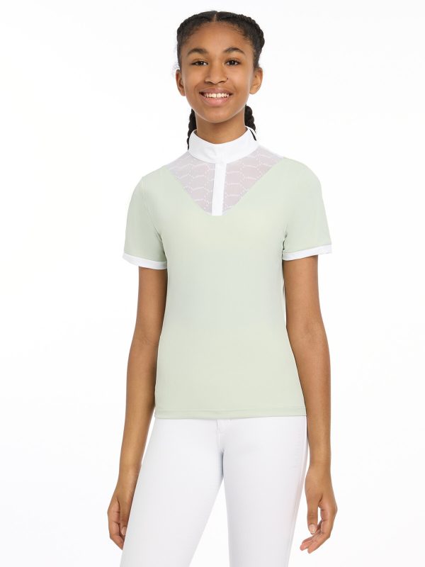 Young Rider Eva Short Sleeve Show Shirt Pistachio